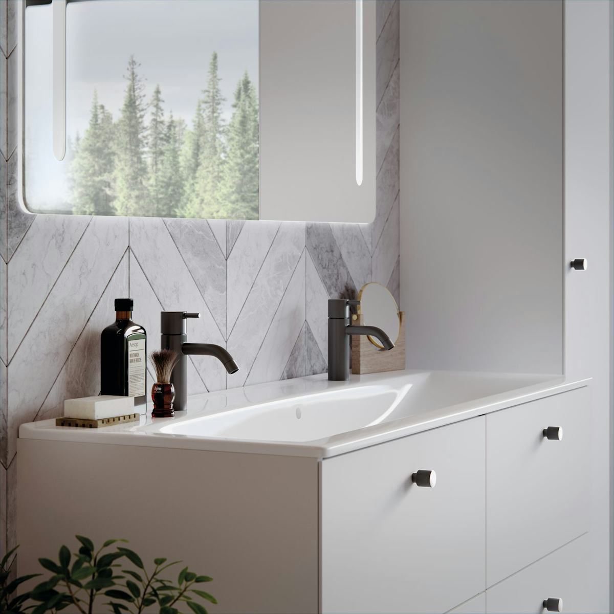 Countertop basin Ido Elegant 1210 2 tap holes 16432 [5611198]