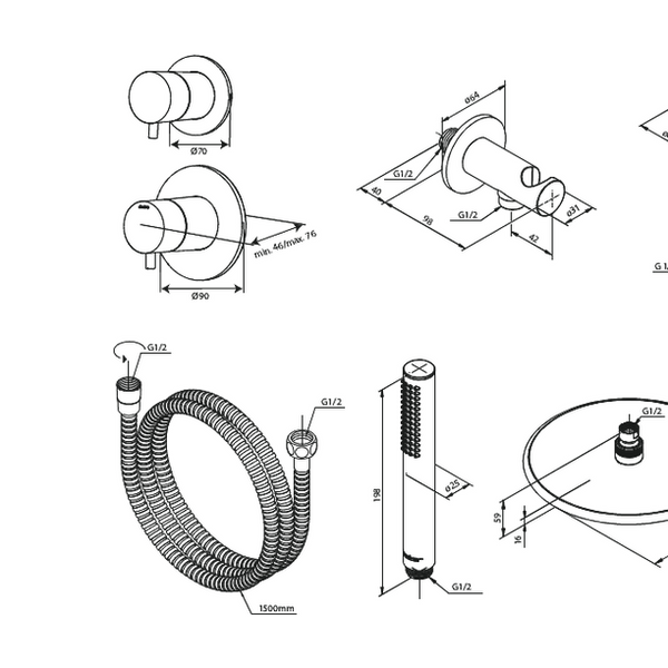 Damixa Piiloasennussuihku Ds2 Näkyvät Osat Silhouet Grafiitinharmaa [570485500] |