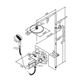 Damixa Yläsuihkupaketti Hilina Kromattu, Vaihdinjuoksuputkella [6561207] |