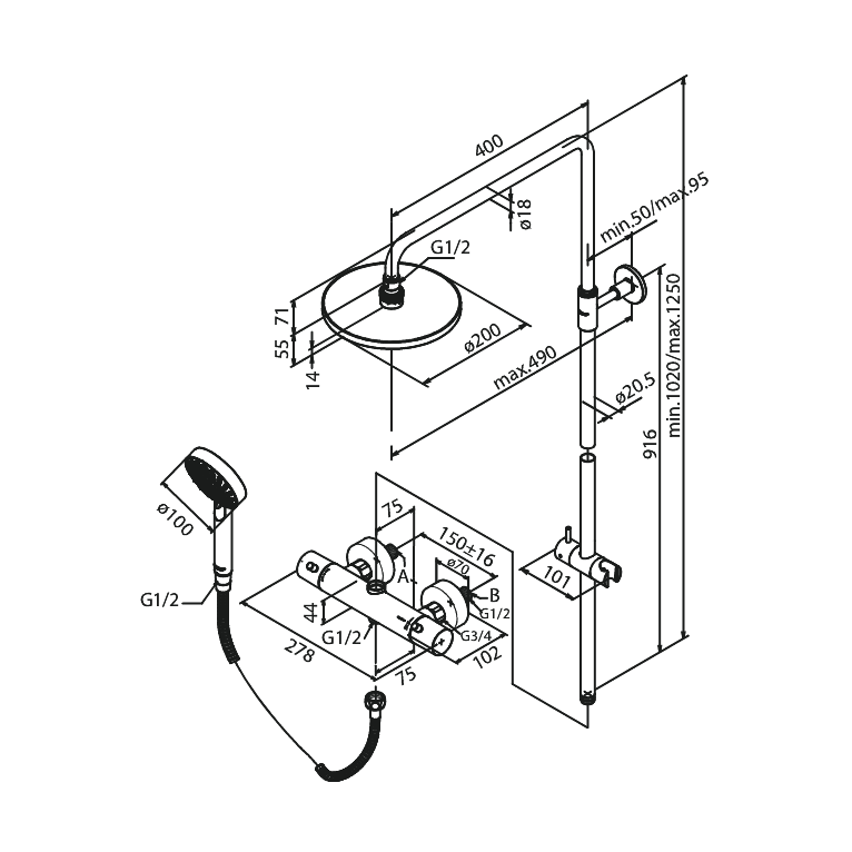 Damixa Suihkupaketti Hilina Kromattu/Hopea 579173035 [6330734] |