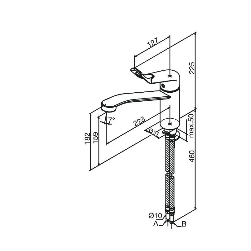 OUTLET Damixa Keittiöhana kromi/musta 600277400 |