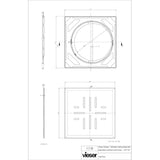 Neliökansi Vieser Classic teräskehyksellä 6007765 Musta 197X197 [3317356] |