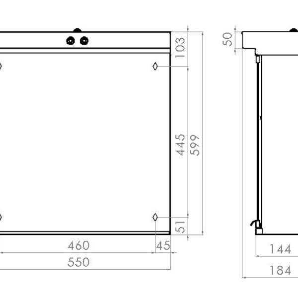 Peilikaappi V2020124 Polaria VPK 550 LED-valoputki vasen VVS [6045164]