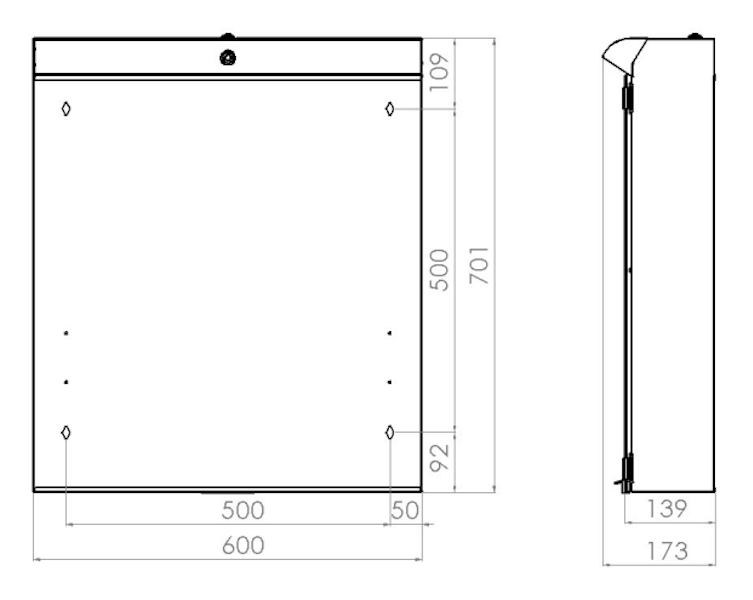 Peilikaappi V21475 Polaria LED Lumena 600 oikea [6045242]