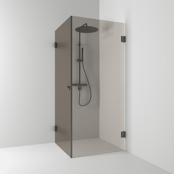 Svedbergs 180° suihkukulma 90x100, suora, lyijynmusta/pronssilasi [623991] |