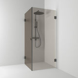 Svedbergs 180° suihkukulma 90x100, suora, lyijynmusta/pronssilasi [623991] |