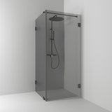 Svedbergs 180° suihkukulma 100x100, suora/kiinteä, lyijynmusta/savulasi [624811] |