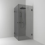 Svedbergs 180° suihkukulma 80x80, suora, lyijynmusta/savulasi [623888] |