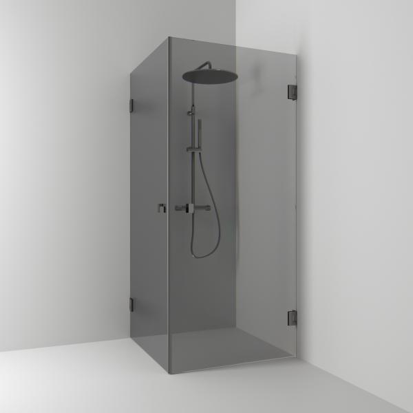 Svedbergs 180° suihkukulma 80x90, suora, lyijynmusta/savulasi [623889] |