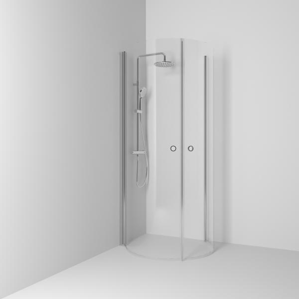 Svedbergs Skoga suihkukulma 90x67, u - muotoinen, alum kiiltävä/kirkas [61307479] |