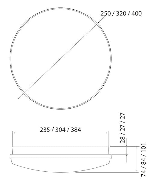 Pinta-Asennusvalaisin Lumi Duo 320 Ip44 17W 830/840 Pco Wh [4146614]