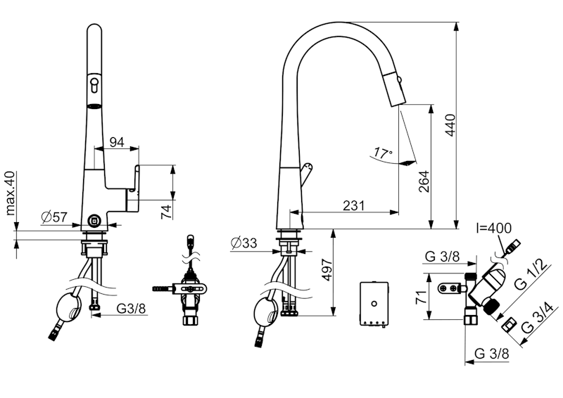 Keittiöhana 3031F-80 PKV, 3V Oras Inspera 3031F [6219193]