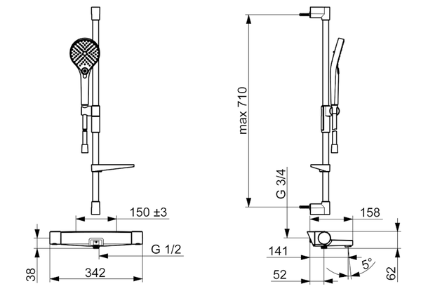 Amme-/Suihkuhana Setti Oras 7140Gn Ja 2790N [6310901]