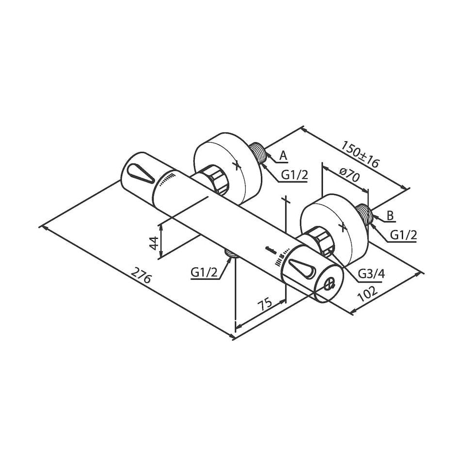 Damixa Suihkutermostaatti Silhouet 744002100 valk [6330750] |