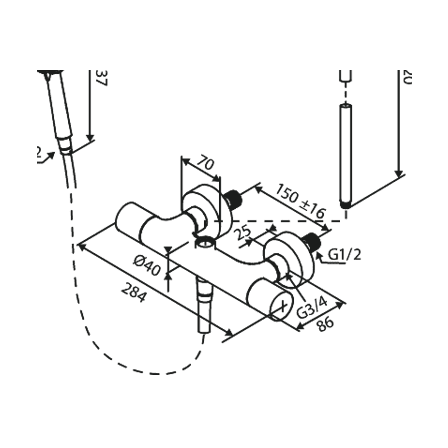Damixa Yläsuihkuyhdistelmä Core Kromattu 599543035 [6330770] |