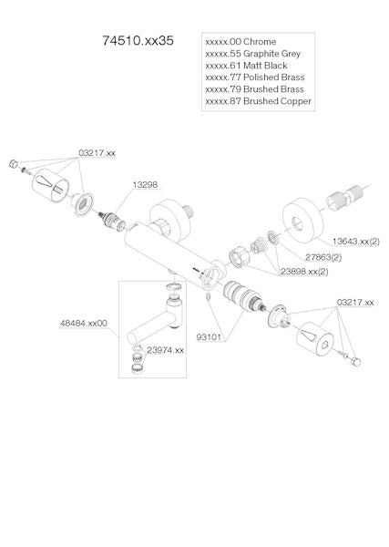Amme-/Suihkuhana Damixa 74510.8735 SILHOUET Kupari 745108735 [6358098]