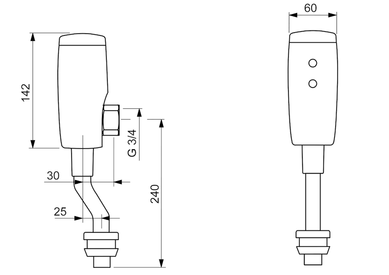 Urinaalin huuhtelulaite Oras Electra 6568Z 6 V BLUETOOTH 6416108
