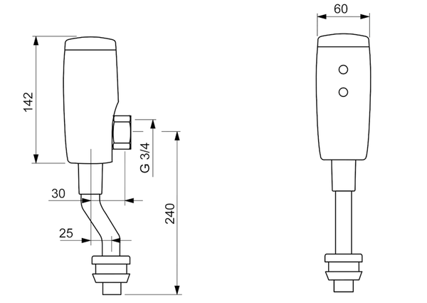 Urinaalin huuhtelulaite Oras Electra 6568Z 6 V BLUETOOTH 6416108