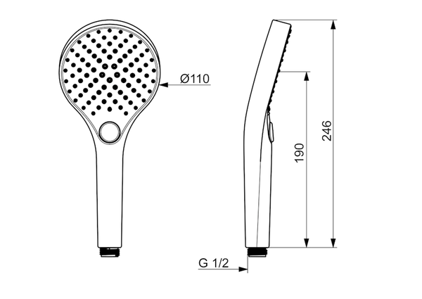 Käsisuihku Oras Optima Style 110 mm, kromi 272020N [6510309]