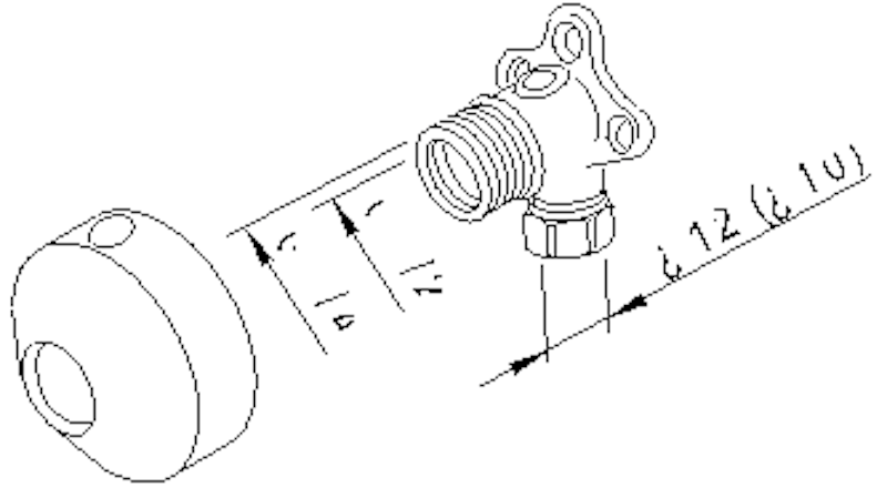 Pinta-asennuskulma Oras 12 mm suluin 204021Z [6511210]