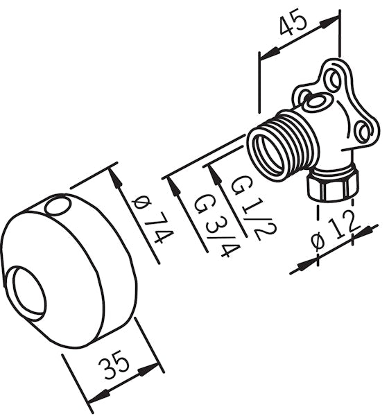 Pinta-Asennuskulmapari Suluin Oras 204021Z/2 kpl [6511230]