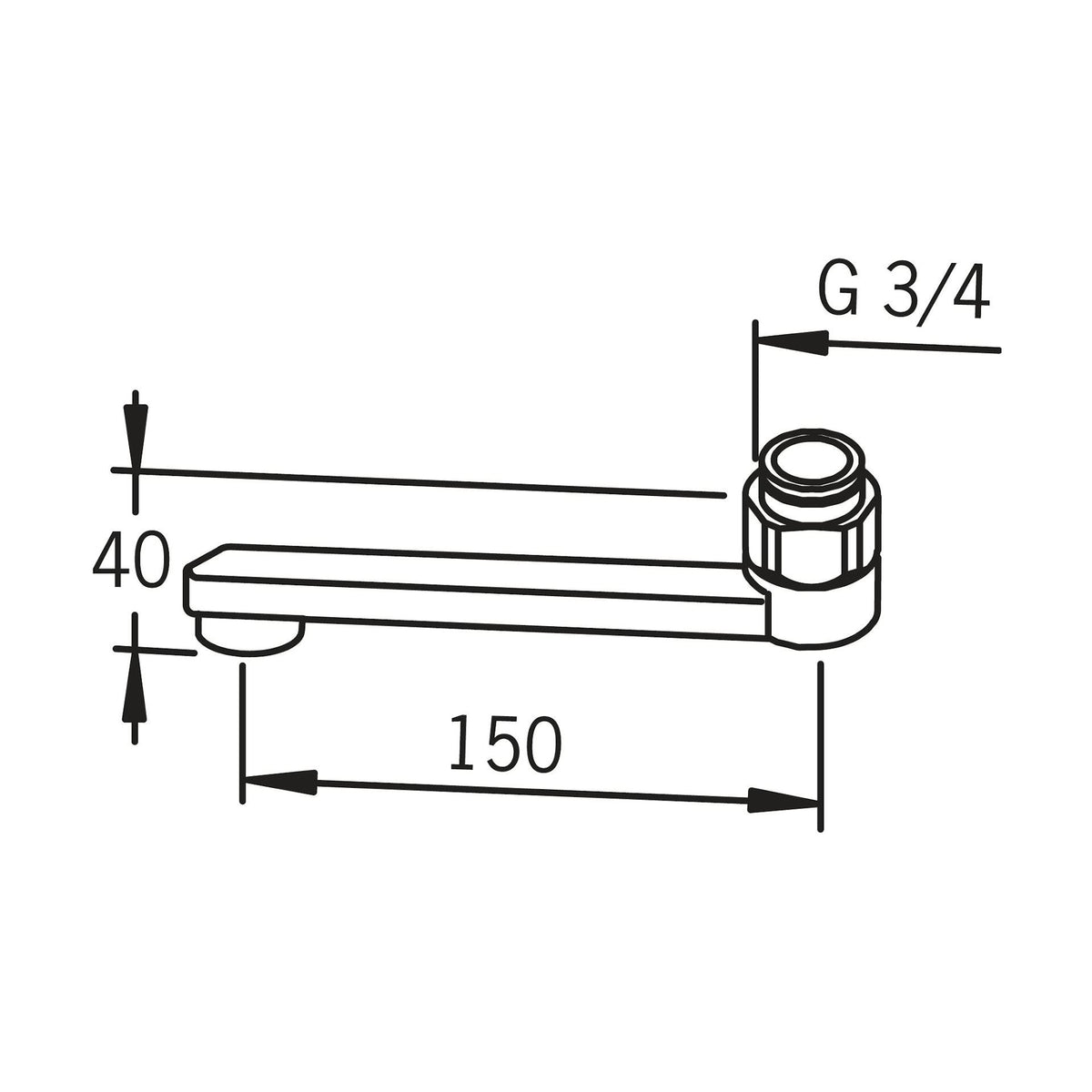 D - juoksuputki Oras 211215 pituus 150 mm [6517190] |