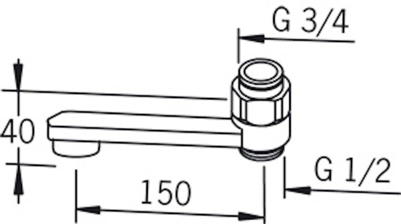 Ejektorijuoksuputki Oras 211515 pituus 150 mm [6517305]
