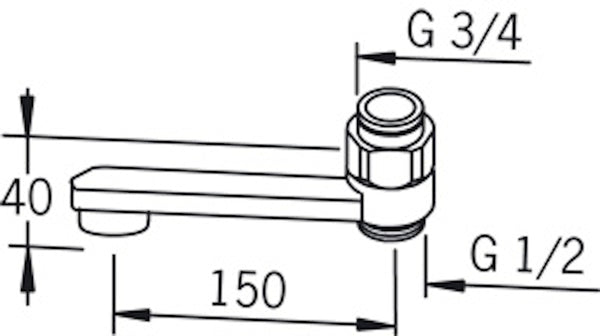 Ejektorijuoksuputki Oras 211515 pituus 150 mm [6517305]