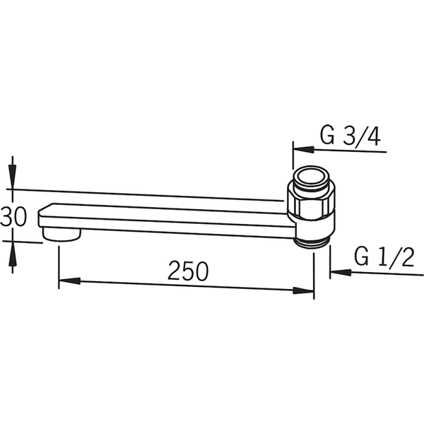 Ejektorijuoksuputki Oras 211525 pituus 250 mm 6517310