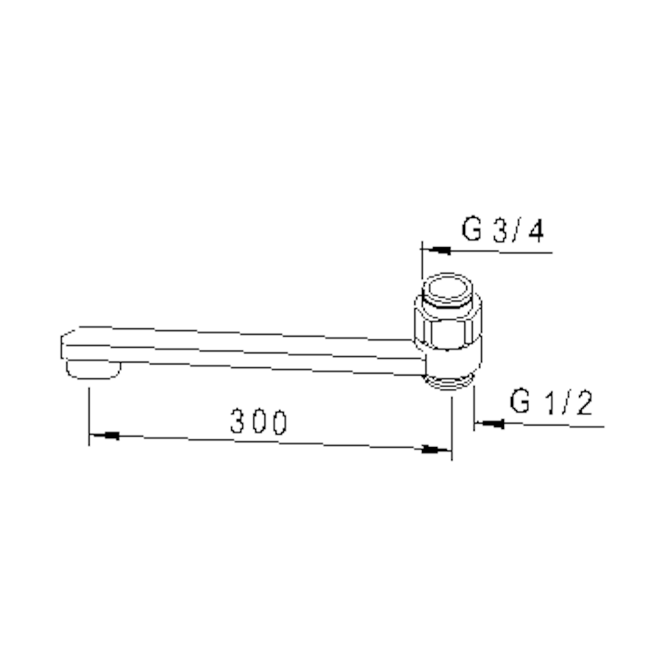 Ejektorijuoksuputki Oras 211530 pituus 300 mm [6517320]