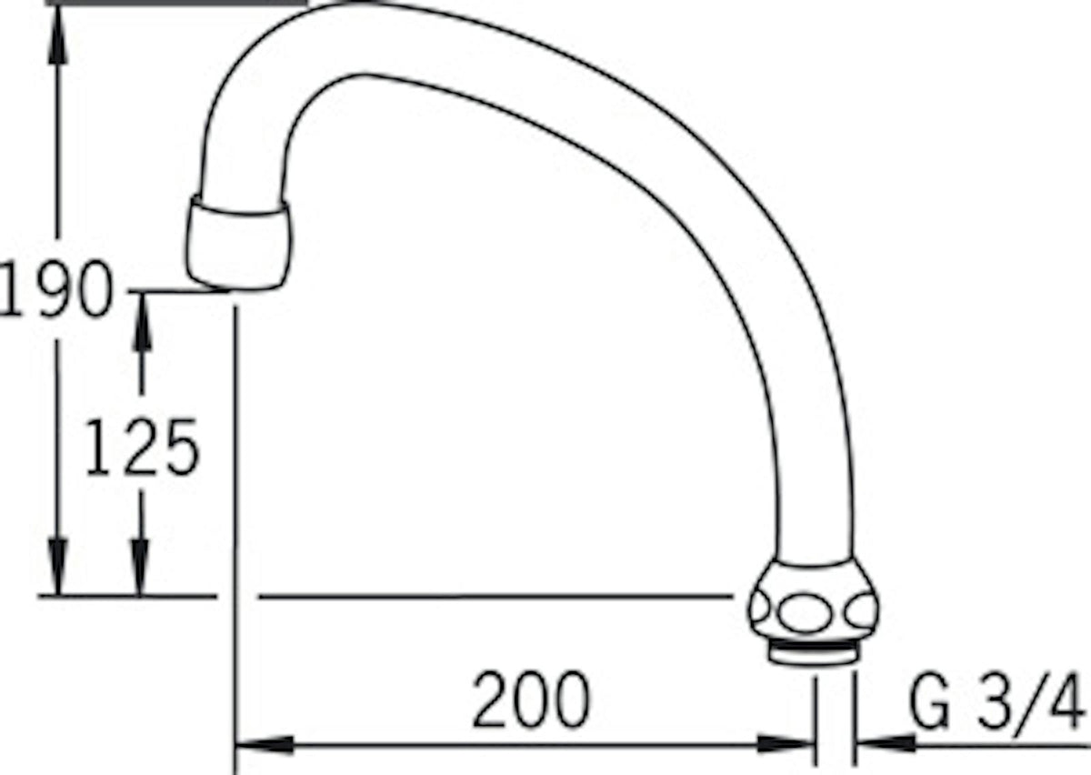 HU spout Oras 213520 length 200 mm