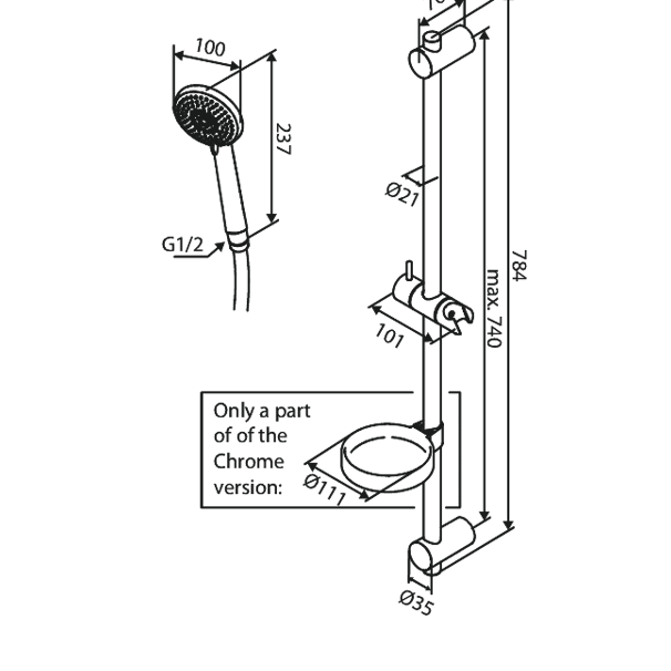Damixa Suihkusetti Flex Core Kromattu 593233000 [6531649] |