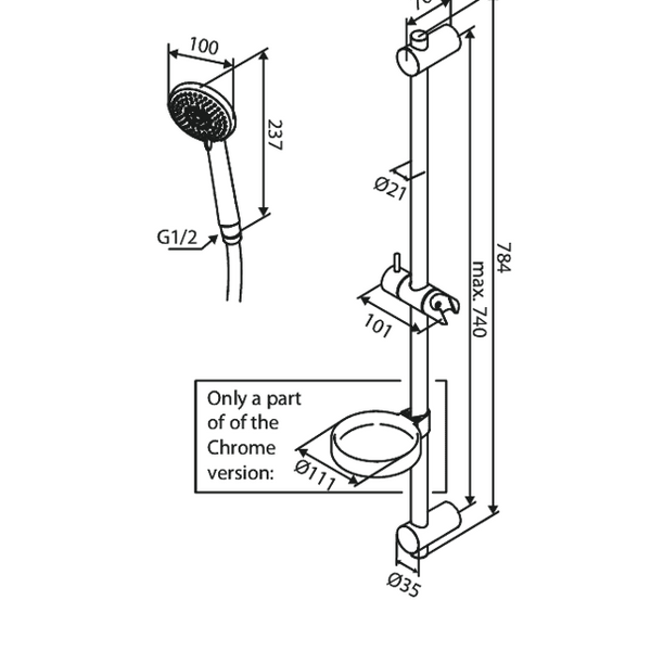 Damixa Suihkusetti Flex Core Kromattu 593233000 [6531649] |