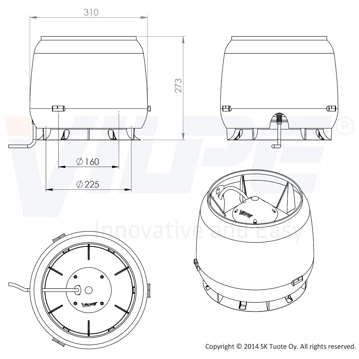 Ceiling fan Vilpe E220S red [7820231]
