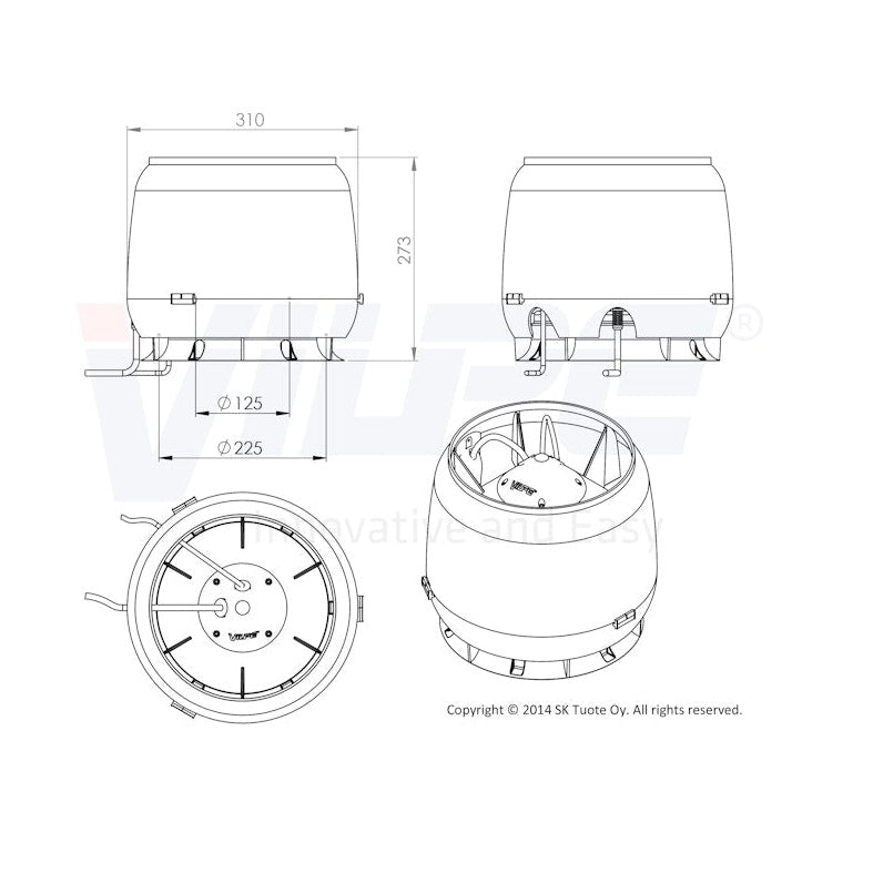 Huippuimuri Vilpe E190S vaaleanharmaa 7820205