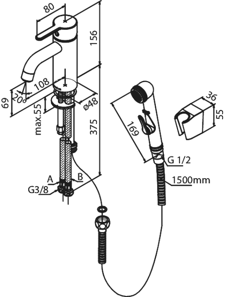 Pesuallashana Damixa Silhouet bidevarustein matt black 7403061 [6158095]