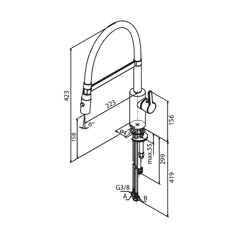 Damixa Keittiöhana Silhouet Pro Kromattu 741280000 [6258330] |