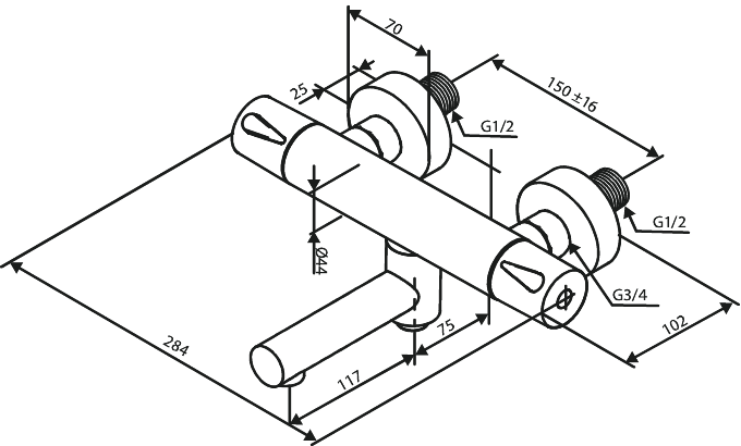 Amme-/Suihkuhana Damixa 74510.8735 SILHOUET Kupari 745108735 [6358098]