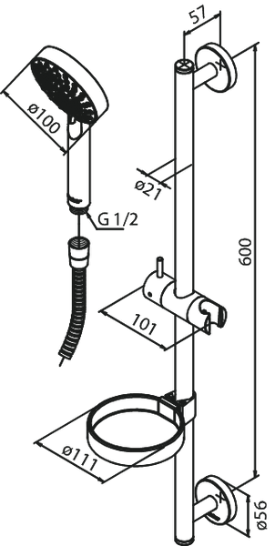 Shower set Damixa Osier Kudos Grande 7650400 [6531524]