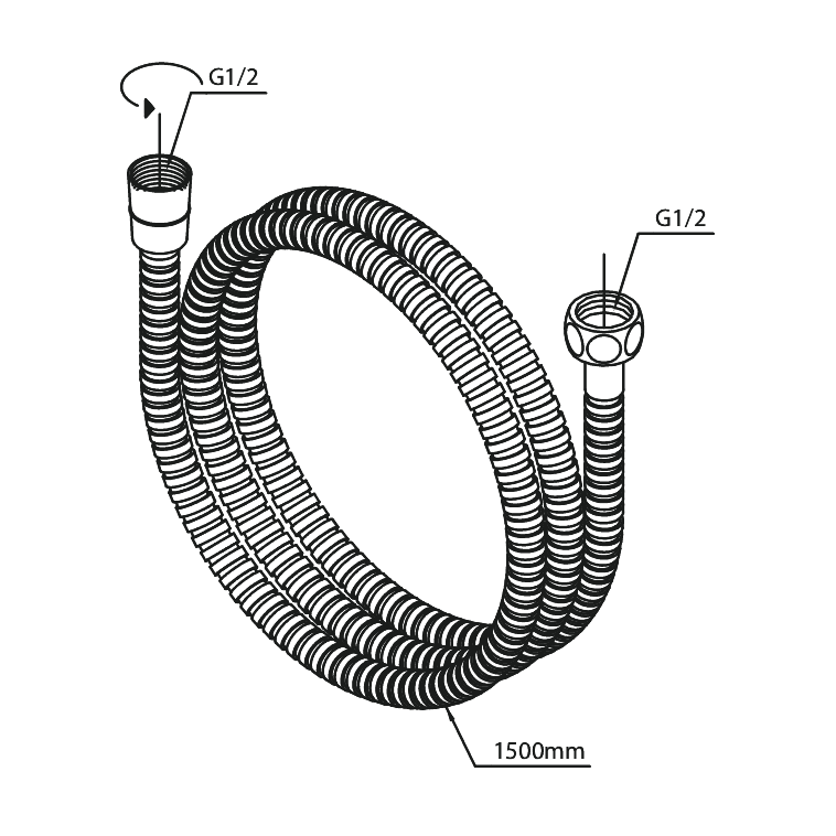 Damixa Suihkuletku Letku, Metallia, 1500 Mm 766520000 [6531563] |