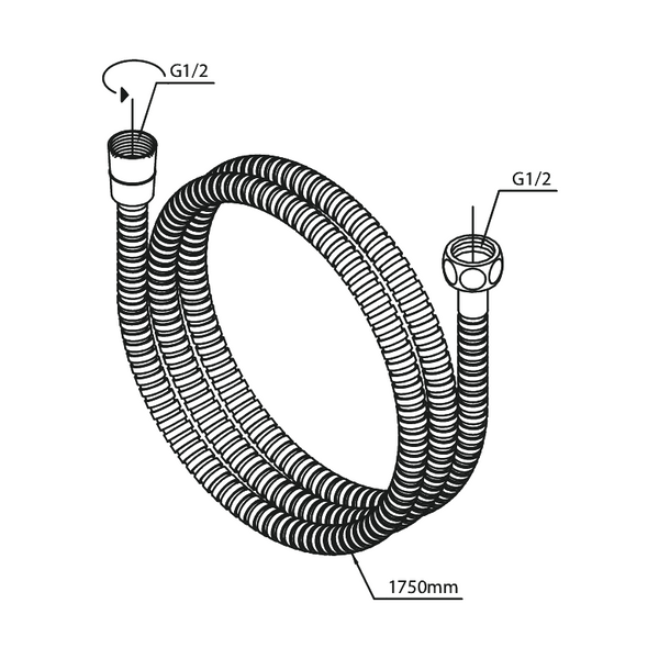 Damixa Suihkuletku Letku, Metallia, 1750 Mm, Valk 766532100 [6531642] |