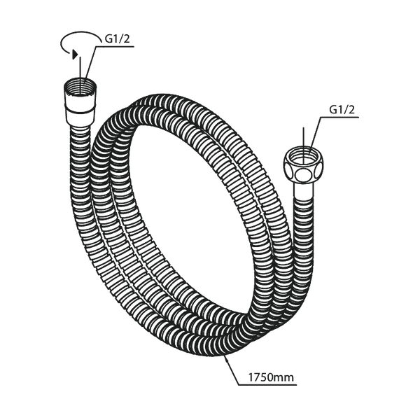 Damixa Suihkuletku Letku, Metallia, 1750 Mm, Harjattu Teräs 766534600 [6561184] |