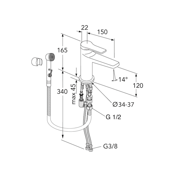 Pesuallashana Gustavsberg Epic bidé, harjattu messinki [6170081]