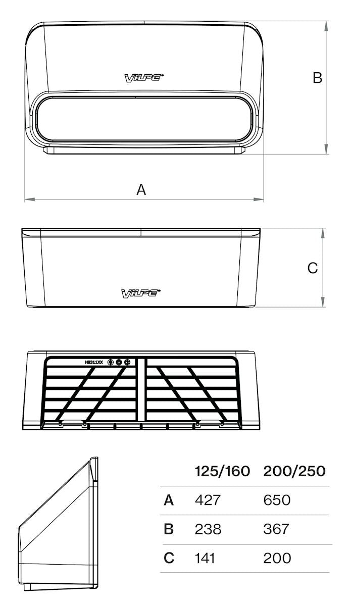Wall ventilation Element Vilpe 370130 Io In 200/250 Val [7820570]