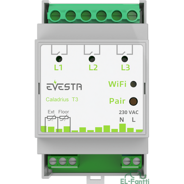 Evesta Caladrius T3 - Wi - Fi Ohjelmoitava Pörssisähkö 3 - Vaihe Termostaatti 3X16A [2602901] |