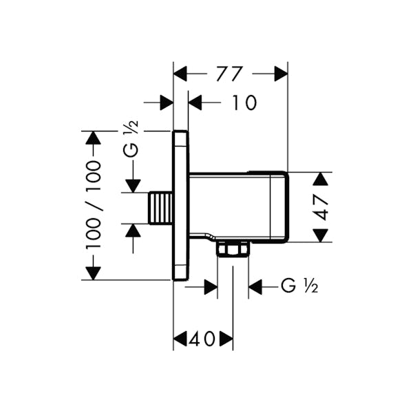 Seinäliitin Hansgrohe 11626000 Axor Urquiola [6551013]