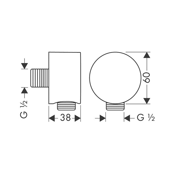 Seinäliitin Hansgrohe 27451000 Axor Fix Fit [6551002]