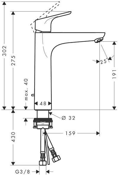 Pesuallashana Hansgrohe Focus 190 VPV kromi 31608000 [6150285]