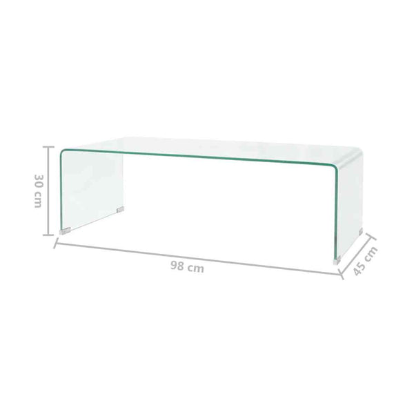 Sohvapöytä Karkaistu Lasi 98X45X30 Cm Kirkas