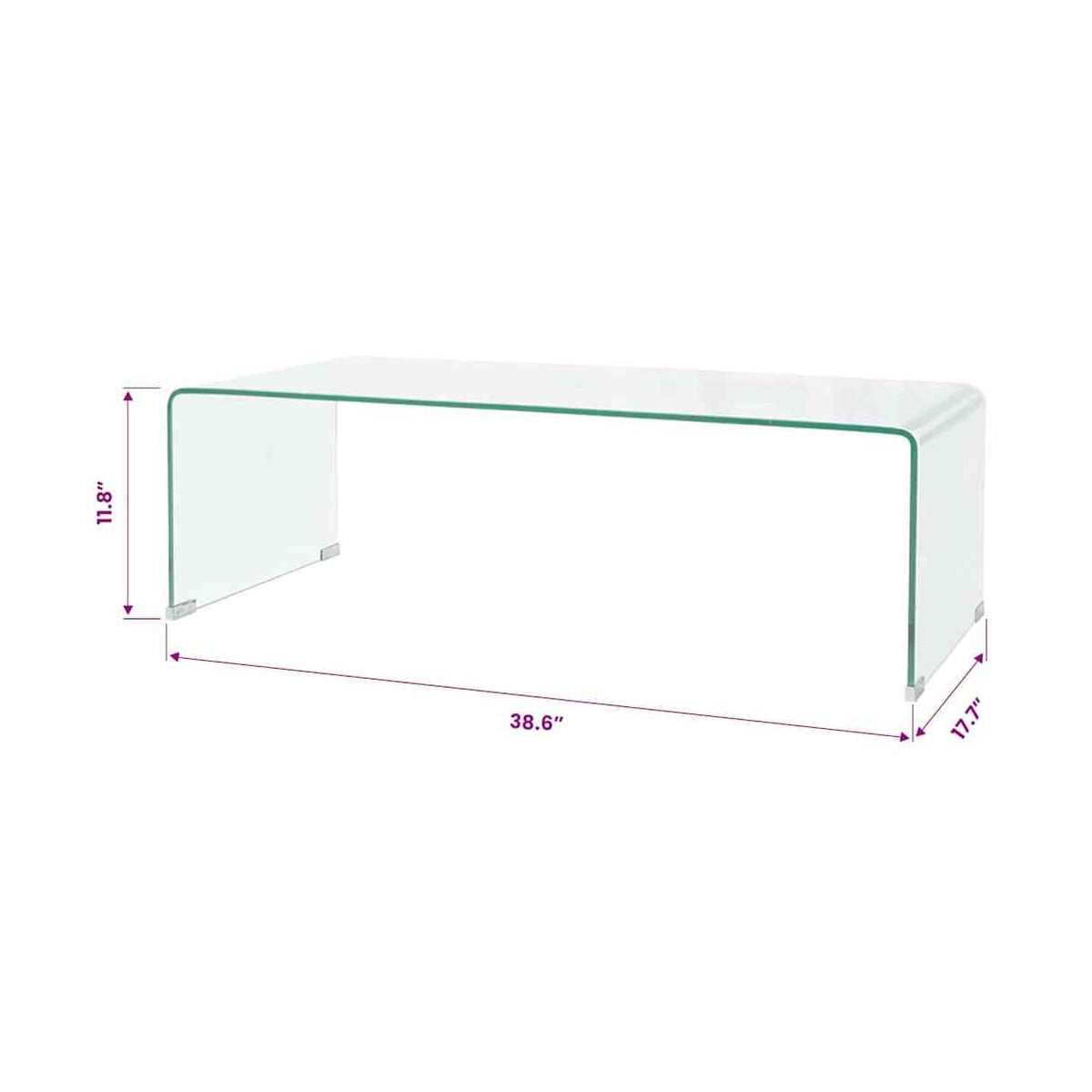 Sohvapöytä Karkaistu Lasi 98X45X30 Cm Kirkas